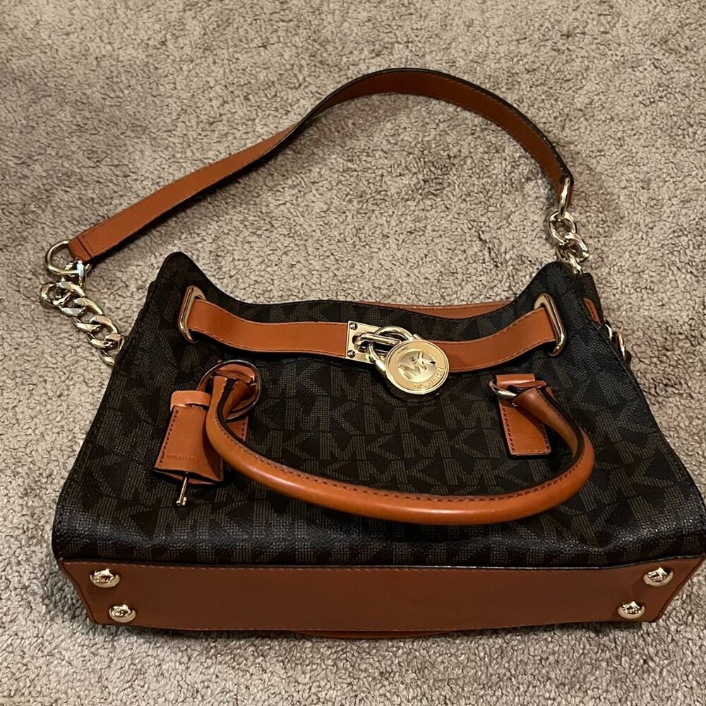 Michael Kors Brown Signature EW Hamilton Bag